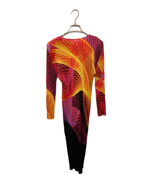 PLEATS PLEASE（プリーツプリーズ）PLEATS PLEASE (プリーツプリーズ) SPECTRUM/総柄ワンピース マルチカラー サイズ:5の古着・服飾アイテム