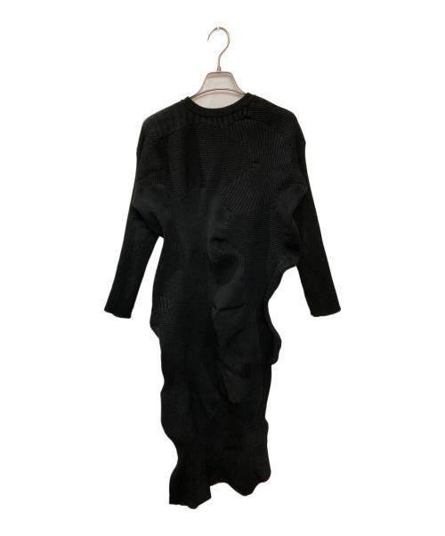 ISSEY MIYAKE（イッセイミヤケ）ISSEY MIYAKE (イッセイミヤケ) KONE KONE/変形ニットワンピース ブラック サイズ:2の古着・服飾アイテム