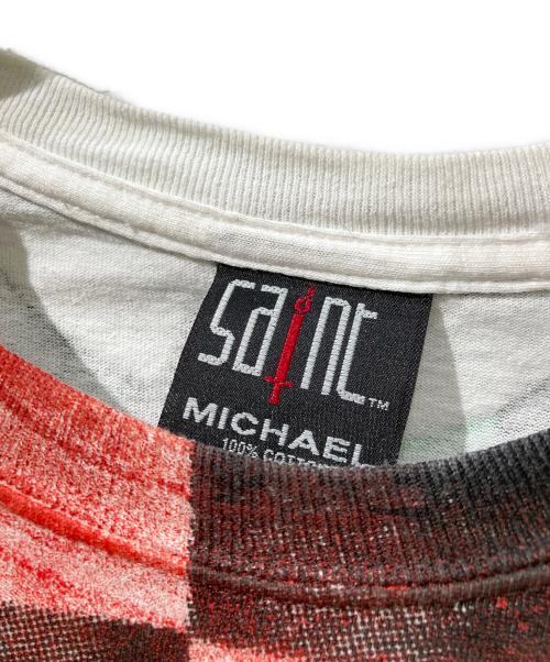 SAINT MICHAEL（セントマイケル）SAINT MICHAEL (セントマイケル) ペイントチェッカーTシャツ ホワイト サイズ:S/Mの古着・服飾アイテム