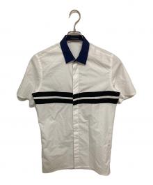 KRIS VAN ASSCHE（クリス ヴァン アッシュ）の古着「ライン半袖シャツ」｜ホワイト