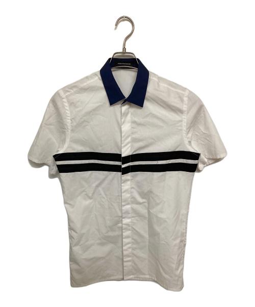 KRIS VAN ASSCHE（クリス ヴァン アッシュ）KRIS VAN ASSCHE (クリス ヴァン アッシュ) ライン半袖シャツ ホワイト サイズ:44の古着・服飾アイテム