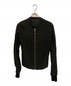 RICK OWENSリックオウエンス）の古着「コットンライダースジャケット」｜ブラック