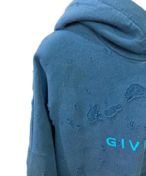 GIVENCHY（ジバンシィ）GIVENCHY (ジバンシィ) デストロイドフーディ ブルー サイズ:XLの古着・服飾アイテム