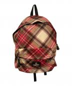 Vivienne Westwoodヴィヴィアンウエストウッド）の古着「オーブパッチチェック柄リュック」｜レッド