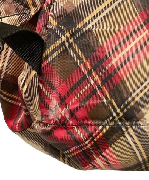 Vivienne Westwood（ヴィヴィアンウエストウッド）Vivienne Westwood (ヴィヴィアンウエストウッド) オーブパッチチェック柄リュック レッドの古着・服飾アイテム