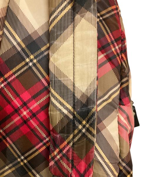 Vivienne Westwood（ヴィヴィアンウエストウッド）Vivienne Westwood (ヴィヴィアンウエストウッド) オーブパッチチェック柄リュック レッドの古着・服飾アイテム