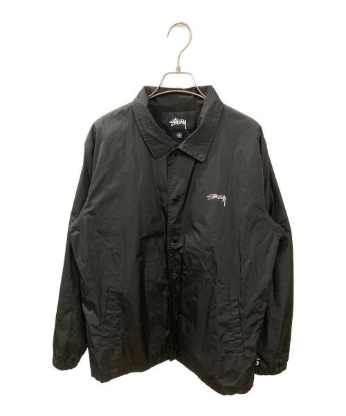 stussy（ステューシー）stussy (ステューシー) ロゴプリントコーチジャケット ブラック サイズ:Mの古着・服飾アイテム