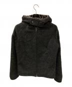 EMPORIO ARMANIエンポリオアルマーニ）の古着「ウールモヘヤファー起毛フードジャケット」｜ブラック