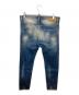 DSQUARED2 (ディースクエアード) ペイントダメージデニムパンツ インディゴ サイズ:48：7000円