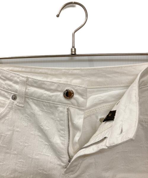 LOUIS VUITTON（ルイ ヴィトン）LOUIS VUITTON (ルイ ヴィトン) モノグラムデニムパンツ ホワイト サイズ:34の古着・服飾アイテム