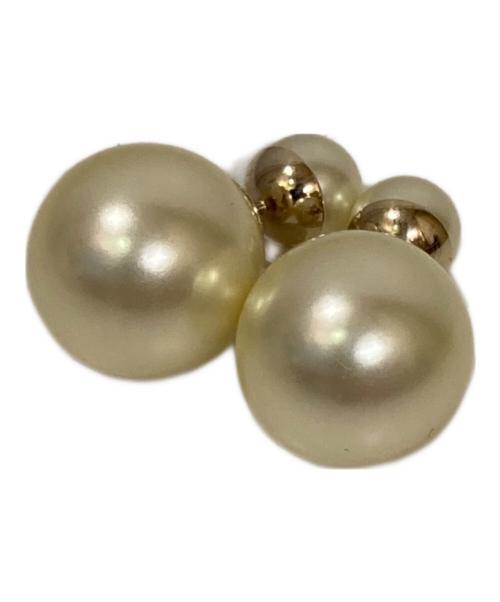 Christian Dior（クリスチャン ディオール）Christian Dior (クリスチャン ディオール) トライバル ダブルフェイクパール ピアス ホワイトの古着・服飾アイテム