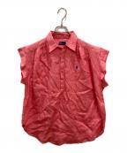 POLO RALPH LAURENポロ・ラルフローレン）の古着「リネンギャザーシャツ」｜ピンク