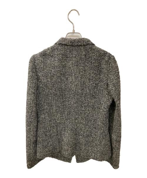 ARMANI COLLEZIONI（アルマーニ コレツィオーニ）ARMANI COLLEZIONI (アルマーニ コレツィオーニ) フリルデザインニットジャケット グレー サイズ:Mの古着・服飾アイテム