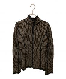 ARMANI COLLEZIONI（アルマーニ コレツィオーニ）の古着「ニットジャケット」｜ブラック×ブラウン