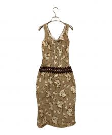 PINK HOUSE（ピンクハウス）の古着「フラワーブーケワンピース」｜ブラウン