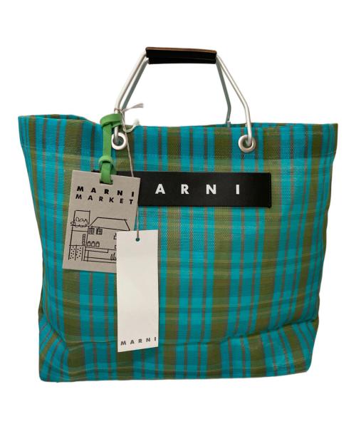 MARNI（マルニ）MARNI (マルニ) フラワーカフェストライプトートバッグ グリーンの古着・服飾アイテム