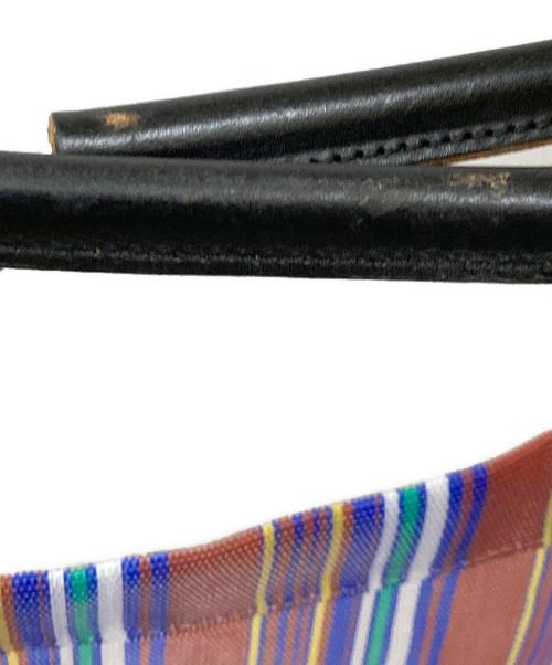 MARNI（マルニ）MARNI (マルニ) フラワーカフェストライプトートバッグ レッド×ブルーの古着・服飾アイテム