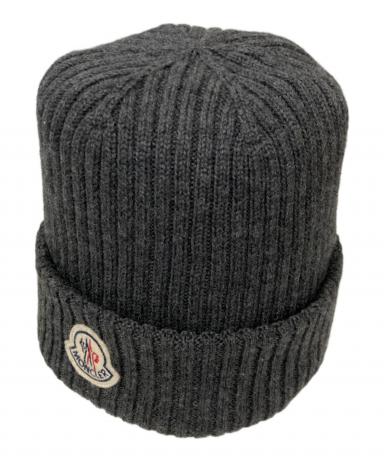 中古・古着通販】MONCLER (モンクレール) ロゴワッペンニット帽 グレー