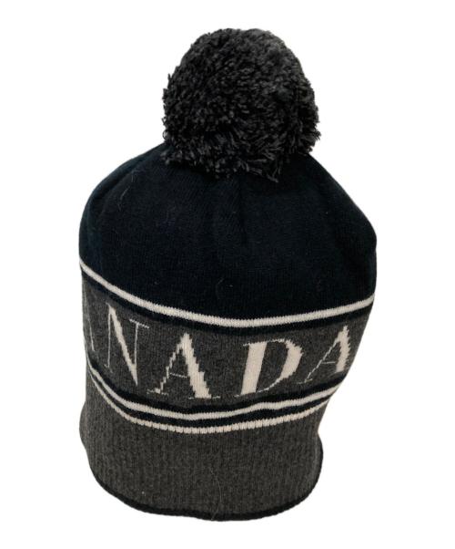 CANADA GOOSE（カナダグース）CANADA GOOSE (カナダグース) ニット帽 ブラック×グレーの古着・服飾アイテム