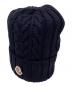 MONCLER（モンクレール）の古着「ロゴワッペンケーブルニット帽」｜ネイビー