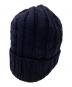 MONCLER (モンクレール) ロゴワッペンケーブルニット帽 ネイビー：18000円