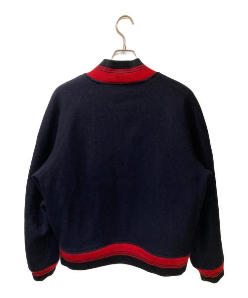 POLO RALPH LAUREN（ポロ・ラルフローレン）POLO RALPH LAUREN (ポロ・ラルフローレン) 古着カラーリブウールスタジャン ネイビー×レッド サイズ:Lの古着・服飾アイテム