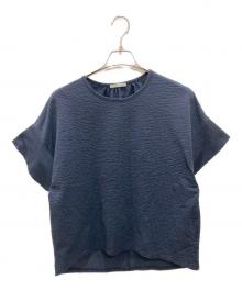 theory luxe（セオリーリュクス）の古着「シアサッカーストレッチブラウス」｜ネイビー