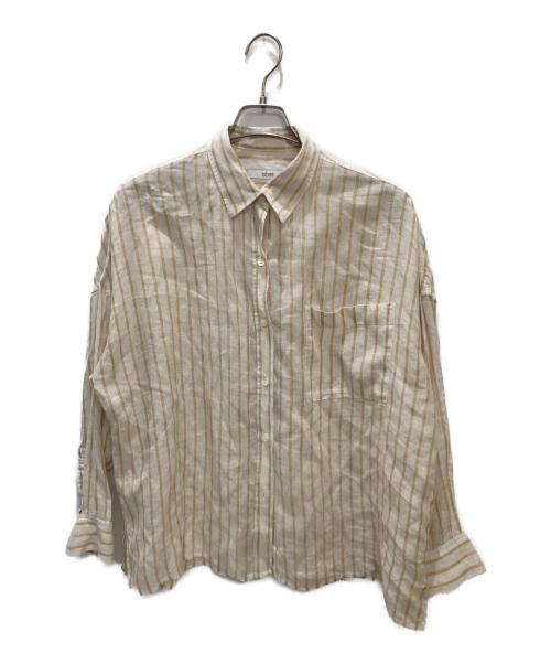 JOURNAL STANDARD relume（ジャーナルスタンダード レリューム）JOURNAL STANDARD relume (ジャーナルスタンダード レリューム) ストライプフレンチリネンシャツ ベージュ サイズ:Freeの古着・服飾アイテム