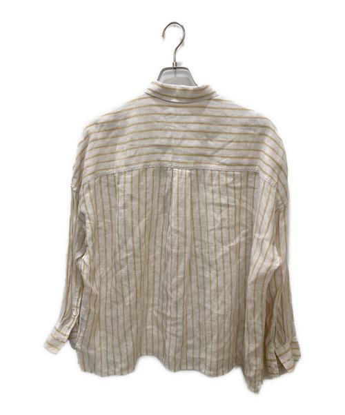 JOURNAL STANDARD relume（ジャーナルスタンダード レリューム）JOURNAL STANDARD relume (ジャーナルスタンダード レリューム) ストライプフレンチリネンシャツ ベージュ サイズ:Freeの古着・服飾アイテム