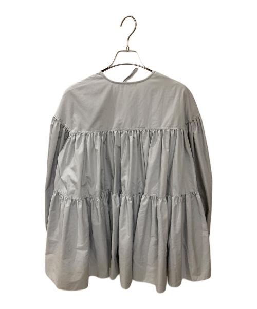 YORI（ヨリ）yori (ヨリ) ギャザーフリルブラウス グレー サイズ:FREEの古着・服飾アイテム