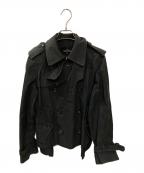 COMME des GARCONSコムデギャルソン）の古着「カットオフショートトレンチコート」｜ブラック