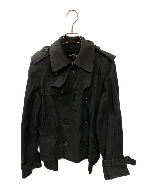 COMME des GARCONS（コムデギャルソン）COMME des GARCONS (コムデギャルソン) カットオフショートトレンチコート ブラック サイズ:Mの古着・服飾アイテム