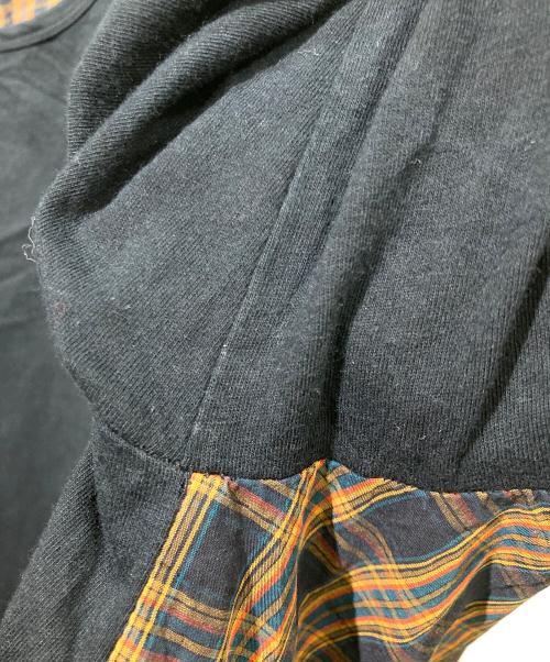 Vivienne Westwood man（ヴィヴィアン ウェストウッド マン）Vivienne Westwood man (ヴィヴィアン ウェストウッド マン) オーブ刺繍切替デザインTシャツ ネイビー×ブラウン サイズ:Freeの古着・服飾アイテム