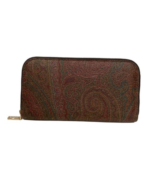 ETRO（エトロ）ETRO (エトロ) ペイズリーラウンドファスナーウォレット ブラウンの古着・服飾アイテム