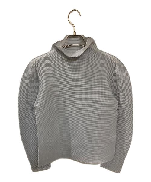 me ISSEY MIYAKE（ミーイッセイ ミヤケ）me ISSEY MIYAKE (ミーイッセイ ミヤケ) ハイネックプリーツブラウス グレー サイズ:FREEの古着・服飾アイテム