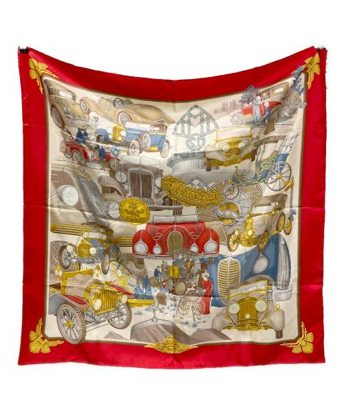 HERMES（エルメス）HERMES (エルメス) オートモービル カレ90 スカーフ レッドの古着・服飾アイテム