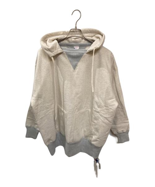 Champion TRUE TO ARCHIVES（チャンピオン トゥルー トゥ アーカイブス）Champion TRUE TO ARCHIVES (チャンピオン トゥルー トゥ アーカイブス) DOUBLE THICKNESS PULLOVER AFTER HOODED グレー サイズ:Lの古着・服飾アイテム