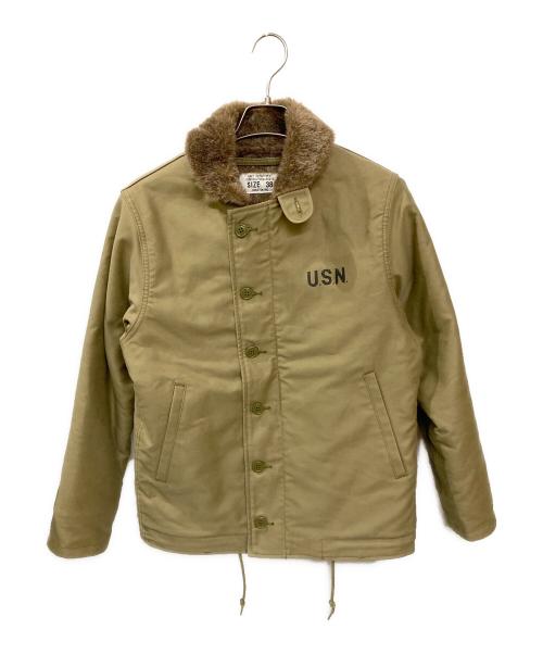 HOUSTON（ヒューストン）HOUSTON (ヒューストン) N-1デッキジャケット カーキ サイズ:Mの古着・服飾アイテム