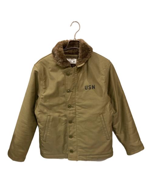 HOUSTON（ヒューストン）HOUSTON (ヒューストン) N-1デッキジャケット カーキ サイズ:Lの古着・服飾アイテム