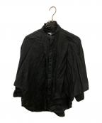 UNION LAUNCHユニオンランチ）の古着「ノーカラーリネンドルマンシャツ」｜ブラック
