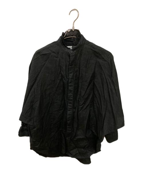 UNION LAUNCH（ユニオンランチ）UNION LAUNCH (ユニオンランチ) ノーカラーリネンドルマンシャツ ブラック サイズ:FREEの古着・服飾アイテム