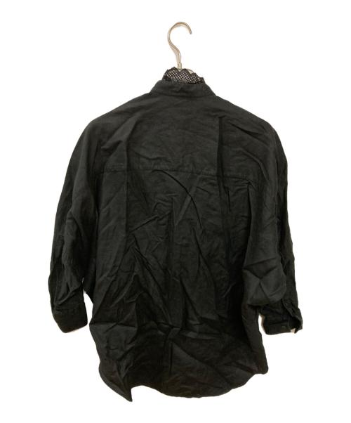 UNION LAUNCH（ユニオンランチ）UNION LAUNCH (ユニオンランチ) ノーカラーリネンドルマンシャツ ブラック サイズ:FREEの古着・服飾アイテム