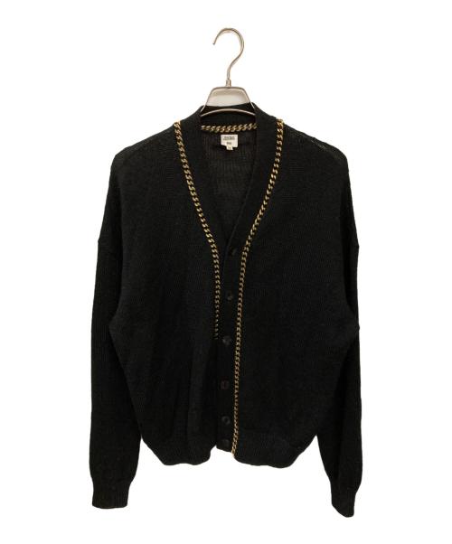 Jean Paul Gaultier homme（ジャンポールゴルチェオム）Jean Paul GAULTIER HOMME (ジャンポールゴルチェオム) 90S チェーンデザインアルパカカーディガン ブラック サイズ:Lの古着・服飾アイテム