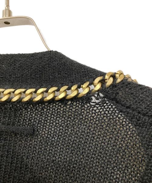 Jean Paul Gaultier homme（ジャンポールゴルチェオム）Jean Paul GAULTIER HOMME (ジャンポールゴルチェオム) 90S チェーンデザインアルパカカーディガン ブラック サイズ:Lの古着・服飾アイテム