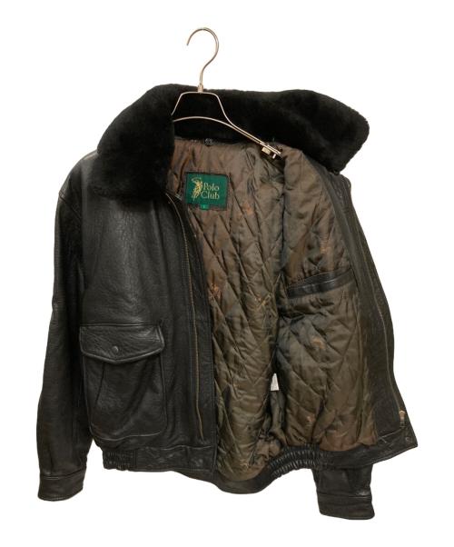 POLO CLUB（ポロクラブ）POLO CLUB (ポロクラブ) レザージャケット ブラック サイズ:Lの古着・服飾アイテム