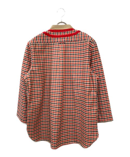 WALES BONNER（ウェールズボナー）WALES BONNER (ウェールズボナー) ベースボールシャツ ブラウン×レッド サイズ:52の古着・服飾アイテム