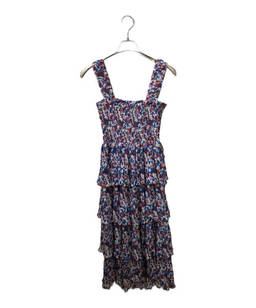 GANNI（ガニー）GANNI (ガニー) ノースリーブティアードワンピース パープル×ブルー サイズ:34の古着・服飾アイテム