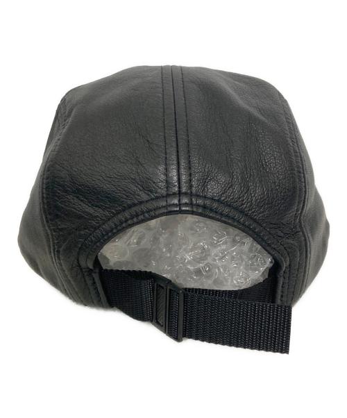 SUPREME（シュプリーム）Supreme (シュプリーム) Leather Camp Cap ブラックの古着・服飾アイテム