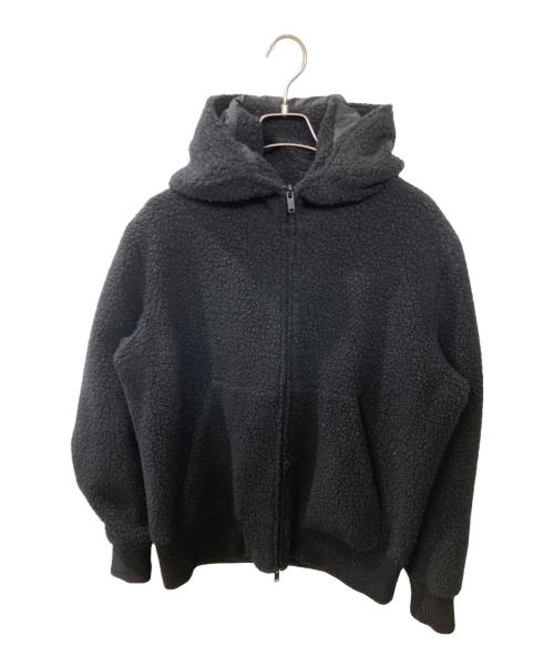 HEVO（イーヴォ）HEVO (イーヴォ) ボア フーデッド ジップアップブルゾン ブラック サイズ:48の古着・服飾アイテム