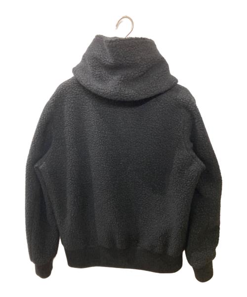 HEVO（イーヴォ）HEVO (イーヴォ) ボア フーデッド ジップアップブルゾン ブラック サイズ:48の古着・服飾アイテム